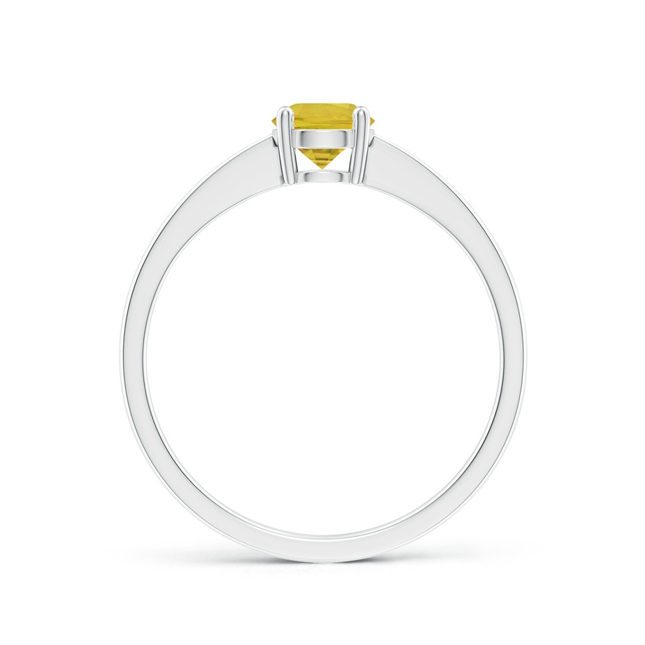 5mm AAA Reverse Tapered Shank Yellow Sapphire Solitaire Ring in White Gold side-1