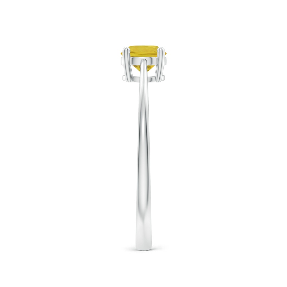 5mm AAA Reverse Tapered Shank Yellow Sapphire Solitaire Ring in White Gold side-2