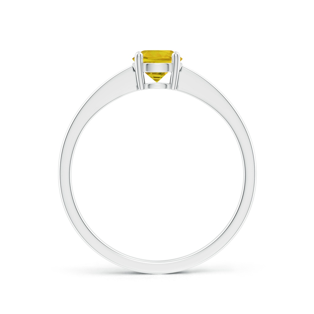 5mm AAAA Reverse Tapered Shank Yellow Sapphire Solitaire Ring in P950 Platinum - side_1