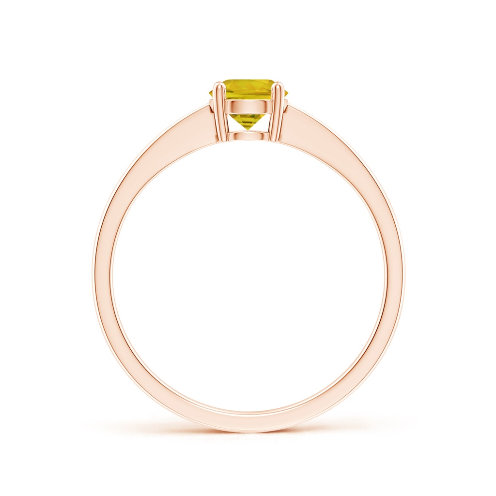 5mm AAAA Reverse Tapered Shank Yellow Sapphire Solitaire Ring in Rose Gold - side_1