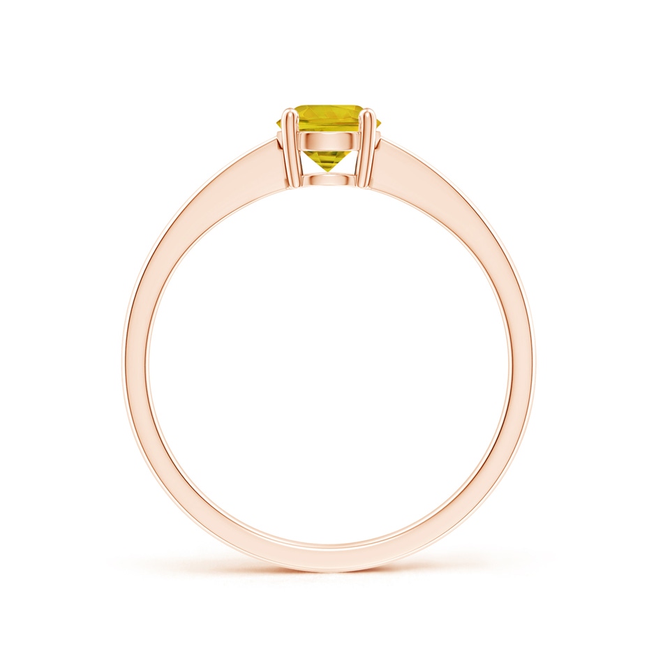 5mm AAAA Reverse Tapered Shank Yellow Sapphire Solitaire Ring in Rose Gold side-1