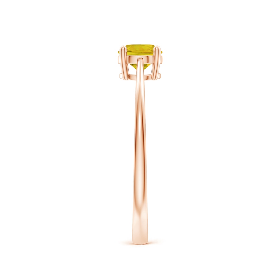 5mm AAAA Reverse Tapered Shank Yellow Sapphire Solitaire Ring in Rose Gold side-2