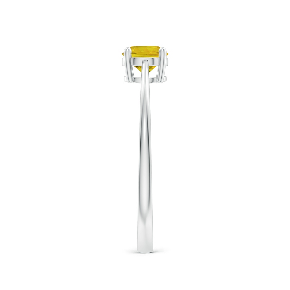 5mm AAAA Reverse Tapered Shank Yellow Sapphire Solitaire Ring in White Gold side-2