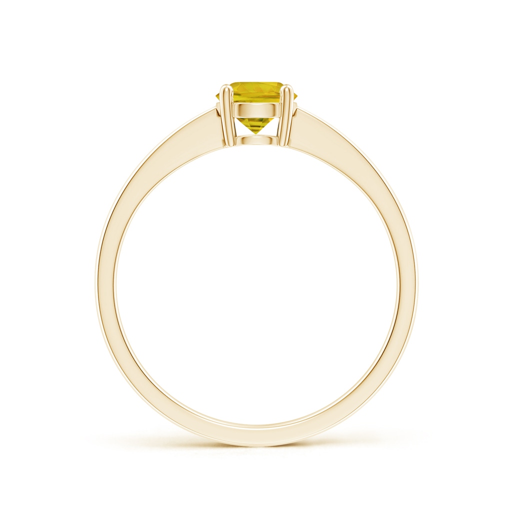 5mm AAAA Reverse Tapered Shank Yellow Sapphire Solitaire Ring in Yellow Gold Side-1