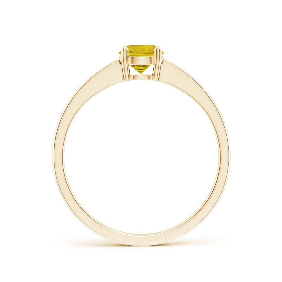 5mm AAAA Reverse Tapered Shank Yellow Sapphire Solitaire Ring in Yellow Gold side-1