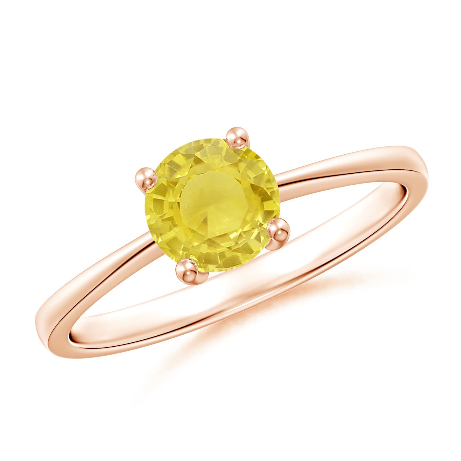 A - Yellow Sapphire / 1 CT / 14 KT Rose Gold