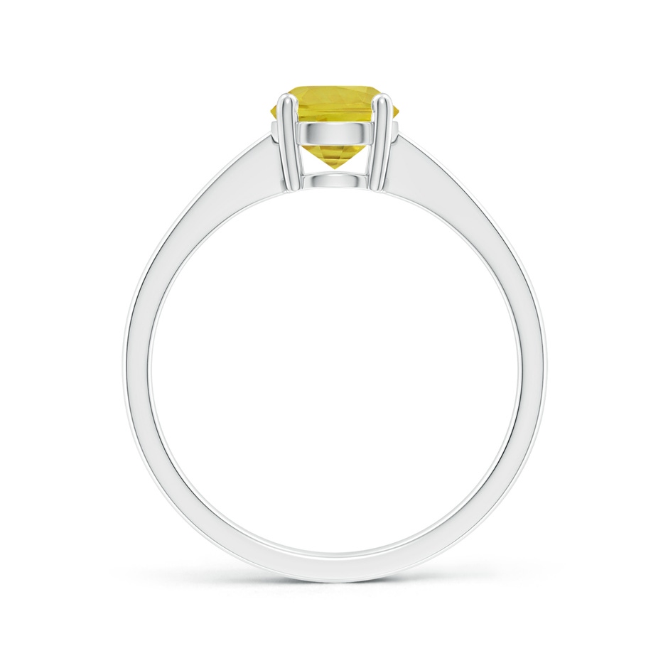 6mm A Reverse Tapered Shank Yellow Sapphire Solitaire Ring in White Gold side-1