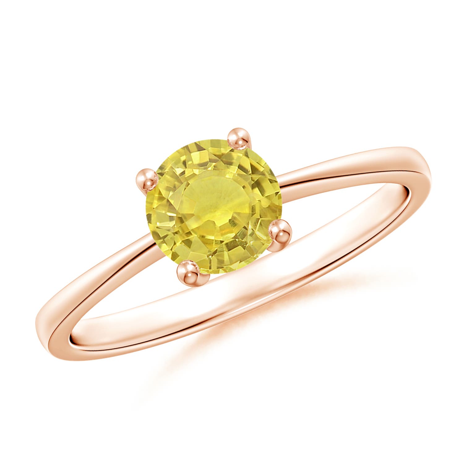 AA - Yellow Sapphire / 1 CT / 14 KT Rose Gold