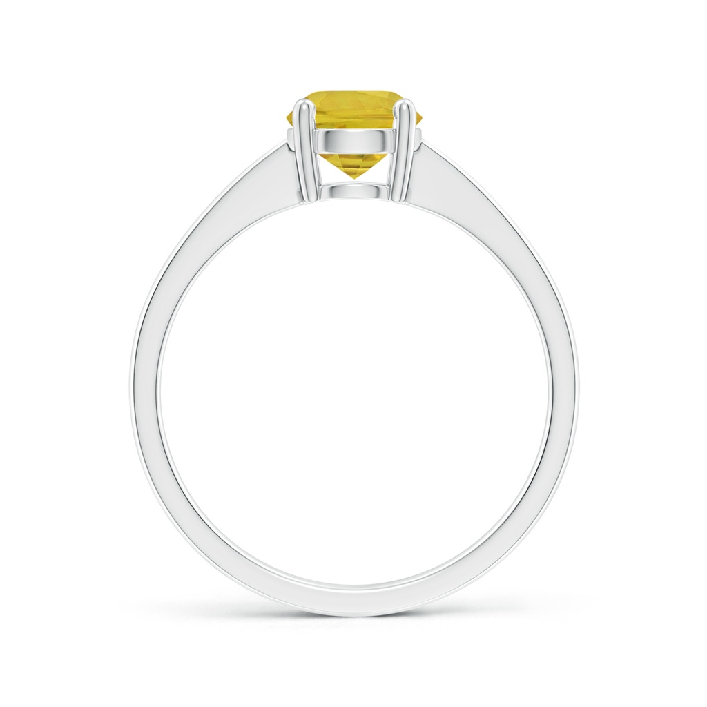 6mm AAA Reverse Tapered Shank Yellow Sapphire Solitaire Ring in White Gold Side-1