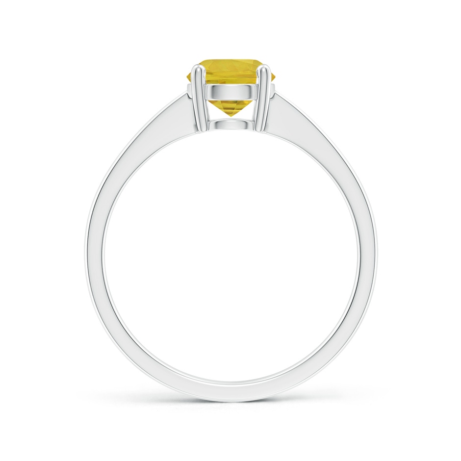 6mm AAA Reverse Tapered Shank Yellow Sapphire Solitaire Ring in White Gold side-1