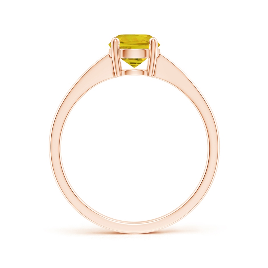 6mm AAAA Reverse Tapered Shank Yellow Sapphire Solitaire Ring in Rose Gold side-1