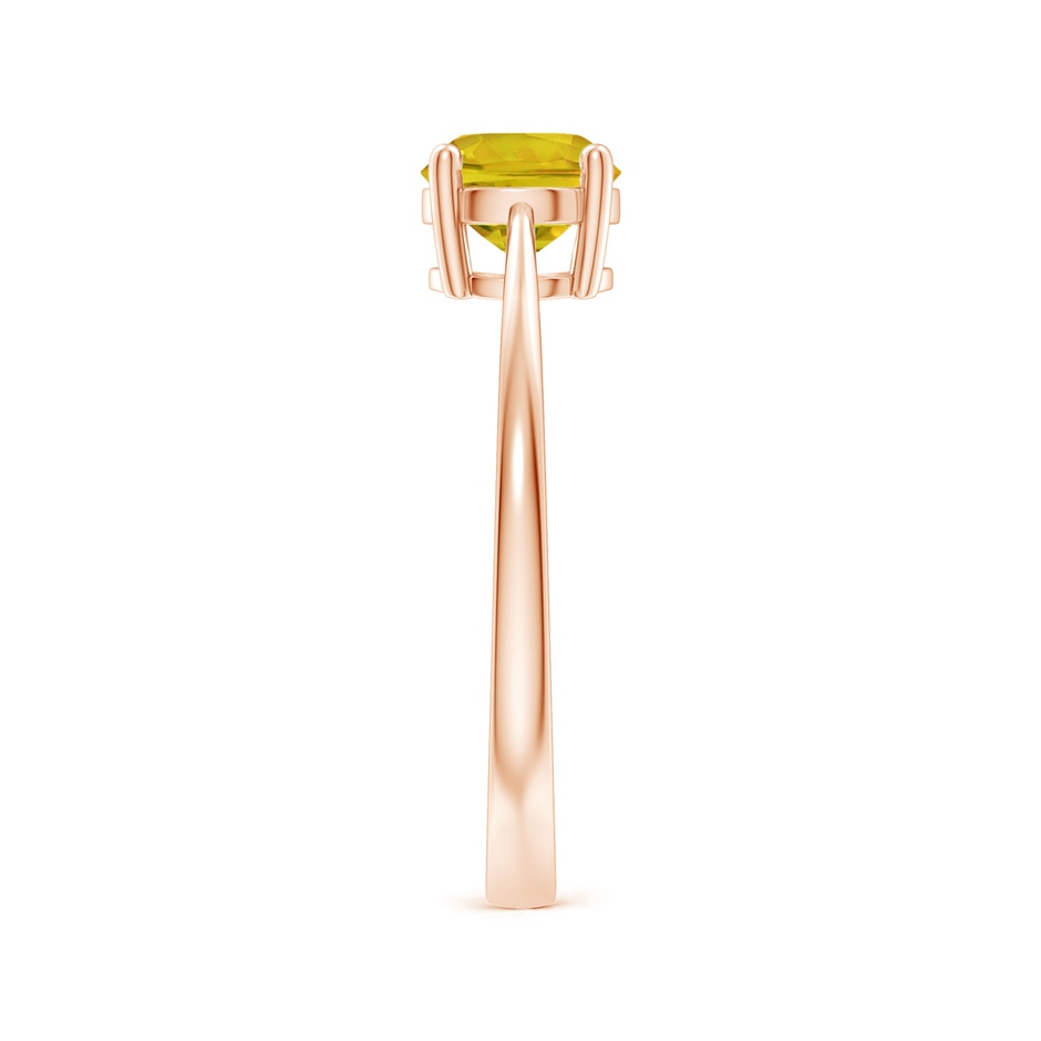 6mm AAAA Reverse Tapered Shank Yellow Sapphire Solitaire Ring in Rose Gold side-2