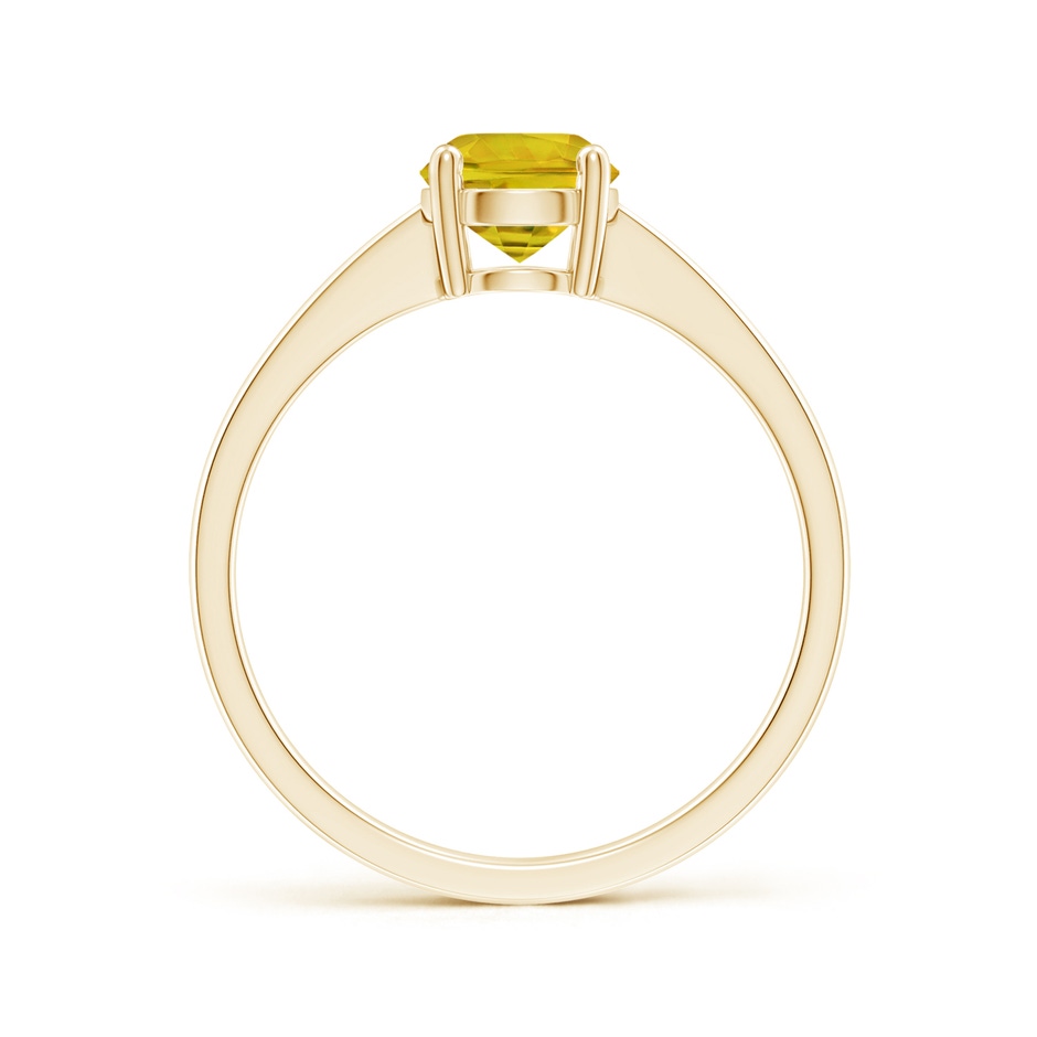 6mm AAAA Reverse Tapered Shank Yellow Sapphire Solitaire Ring in Yellow Gold side-1
