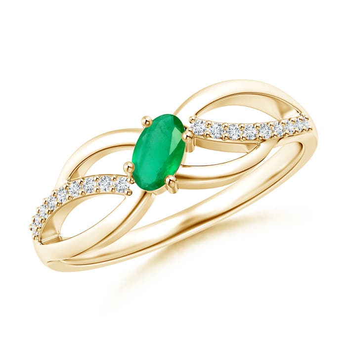 A - Emerald / 0.29 CT / 14 KT Yellow Gold