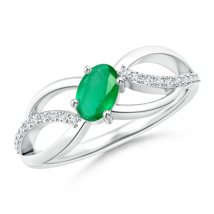 A - Emerald / 0.52 CT / 14 KT White Gold