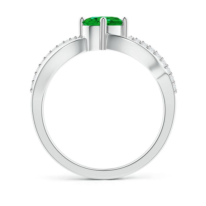 AAAA - Emerald / 0.8 CT / 14 KT White Gold