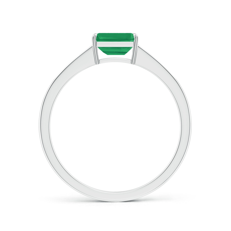 6x4mm A East West Emerald-Cut Emerald Solitaire Ring with Diamond Accents in P950 Platinum side-1