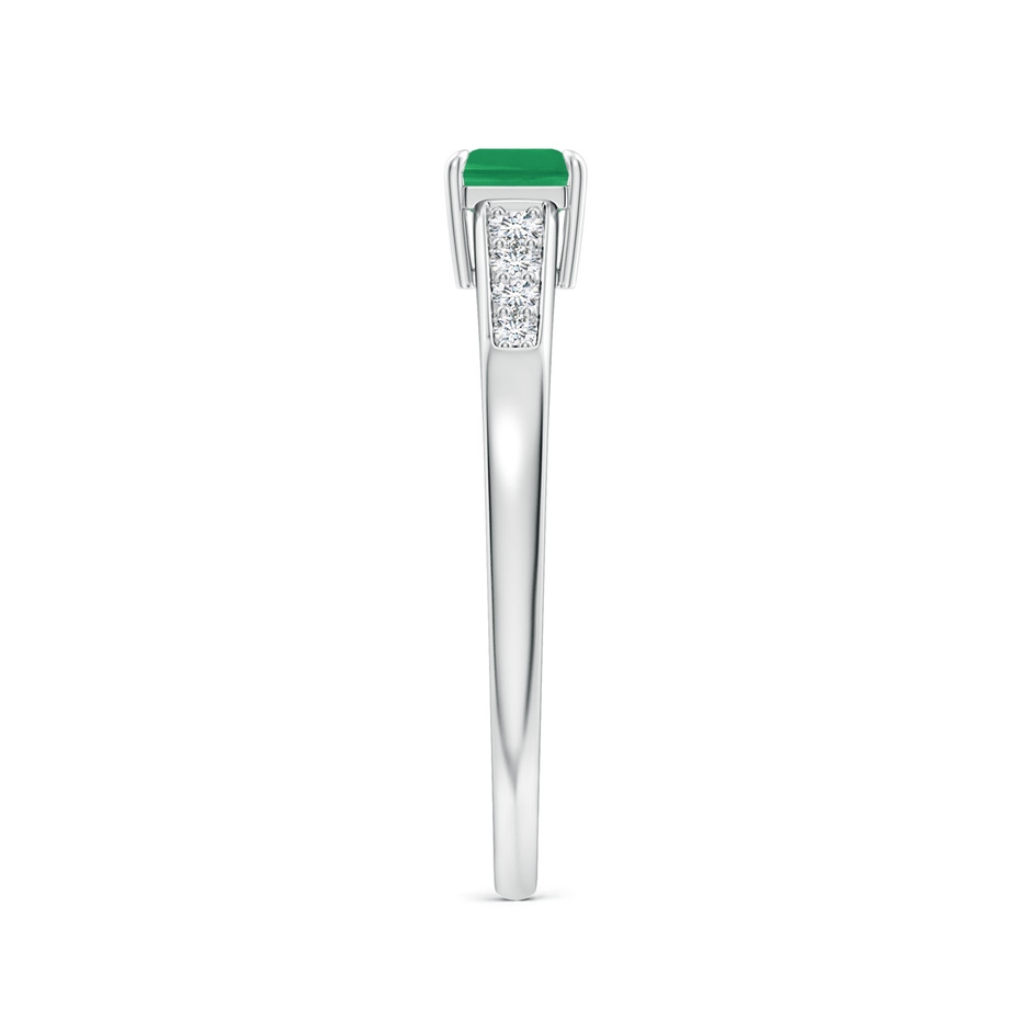 6x4mm A East West Emerald-Cut Emerald Solitaire Ring with Diamond Accents in P950 Platinum side-2