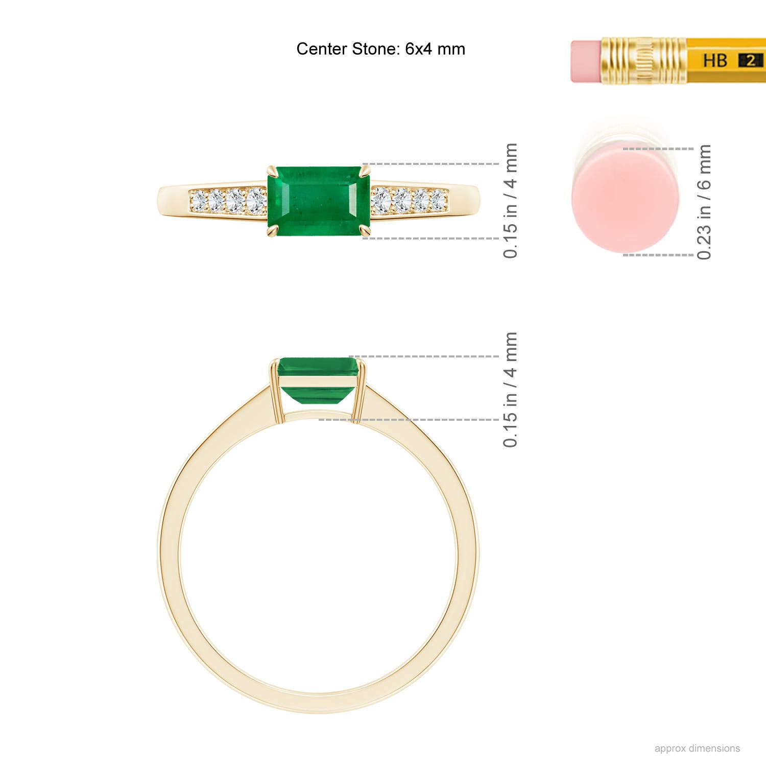 AA - Emerald / 0.61 CT / 14 KT Yellow Gold