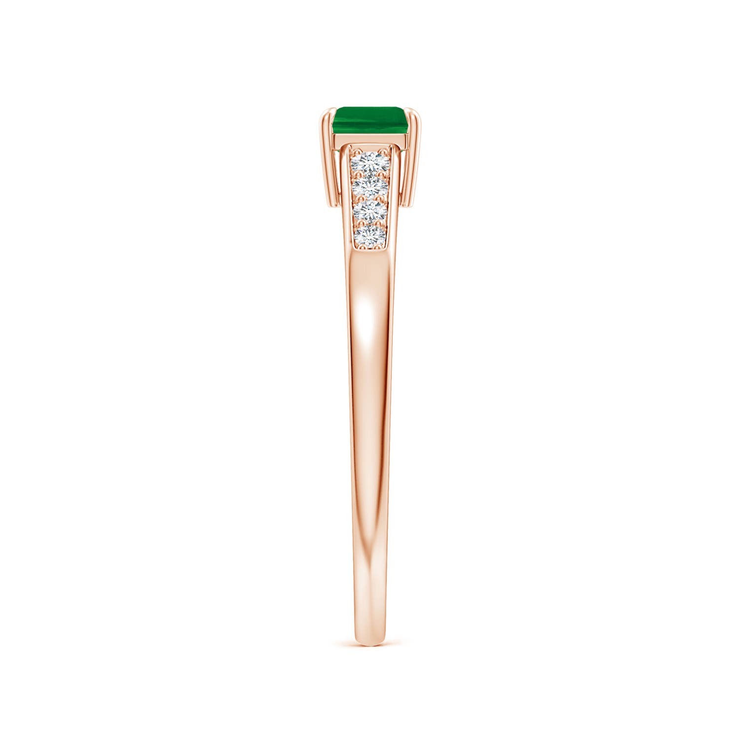 AAA - Emerald / 0.61 CT / 14 KT Rose Gold