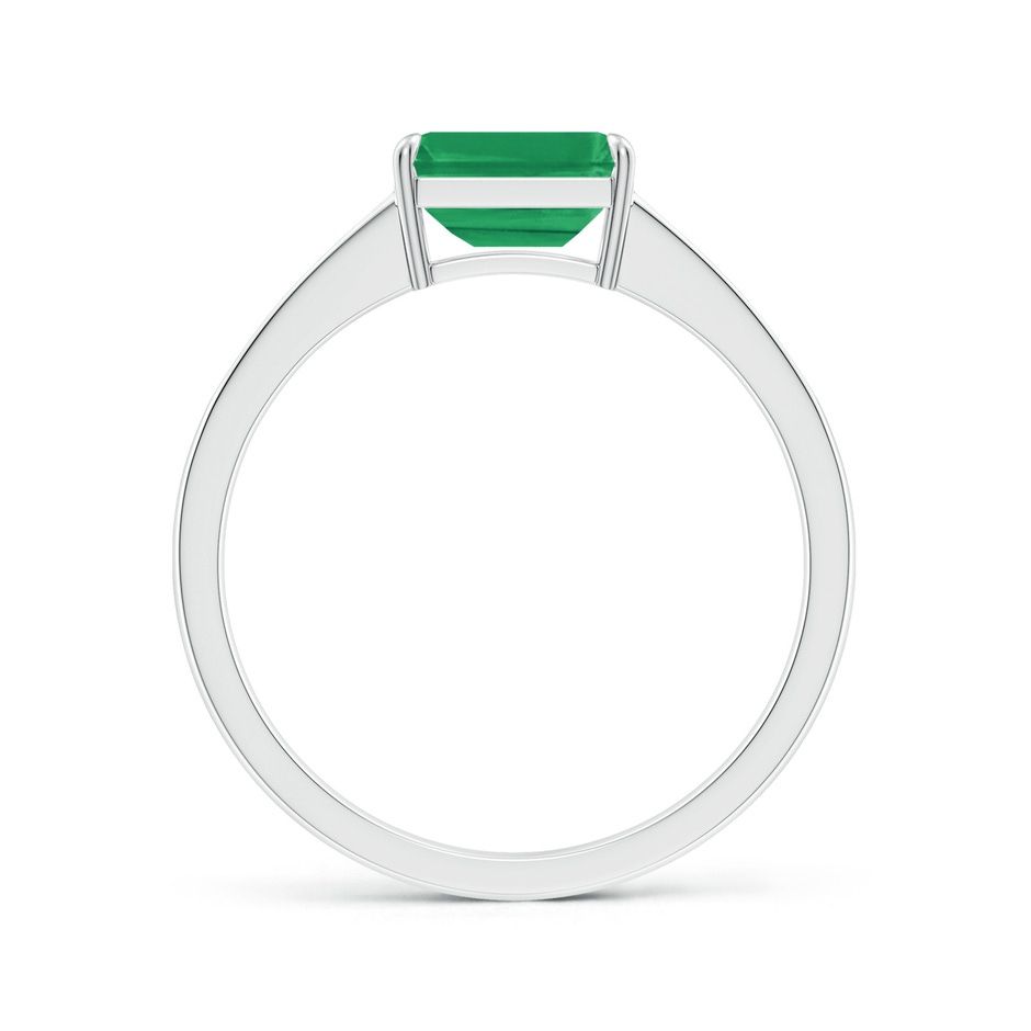 7x5mm A East West Emerald-Cut Emerald Solitaire Ring with Diamond Accents in P950 Platinum side-1