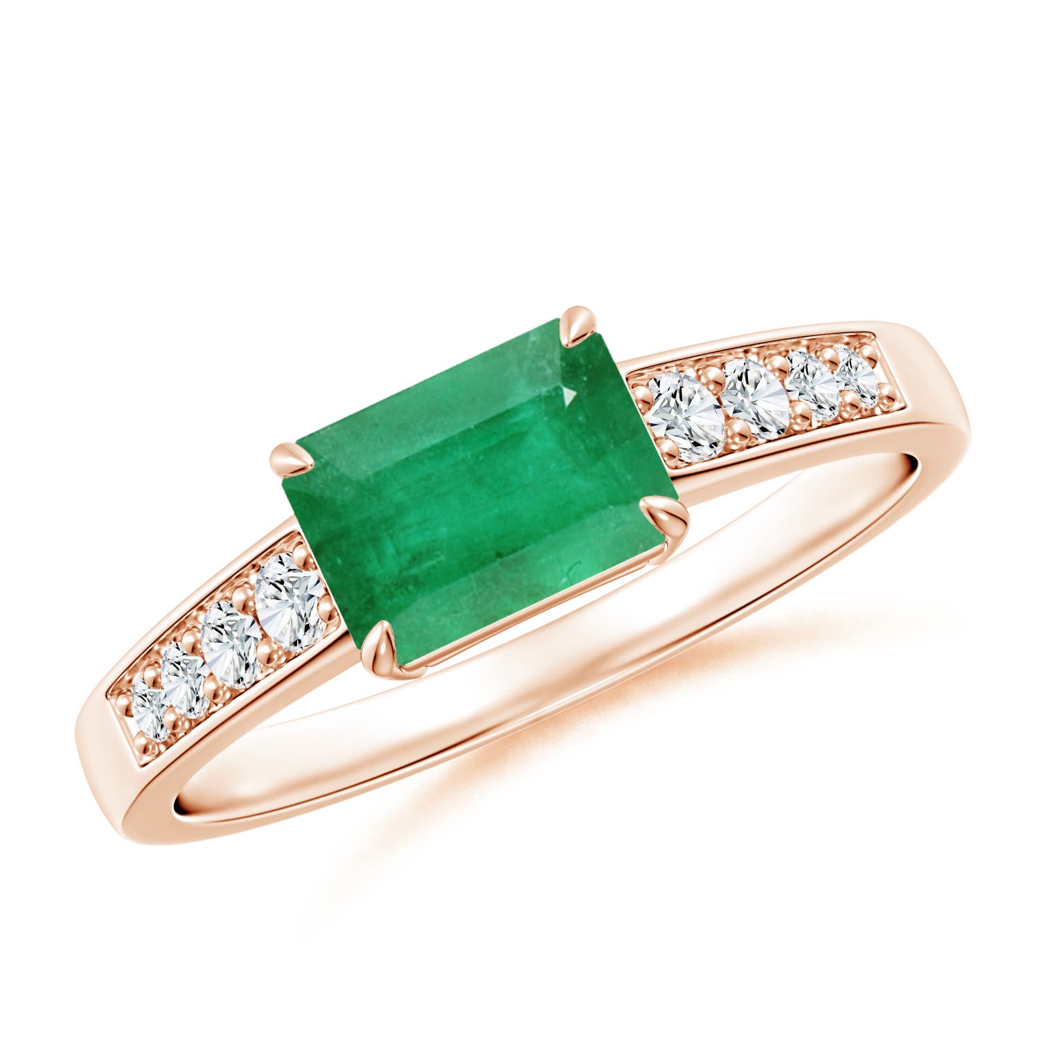 A - Emerald / 1.18 CT / 14 KT Rose Gold