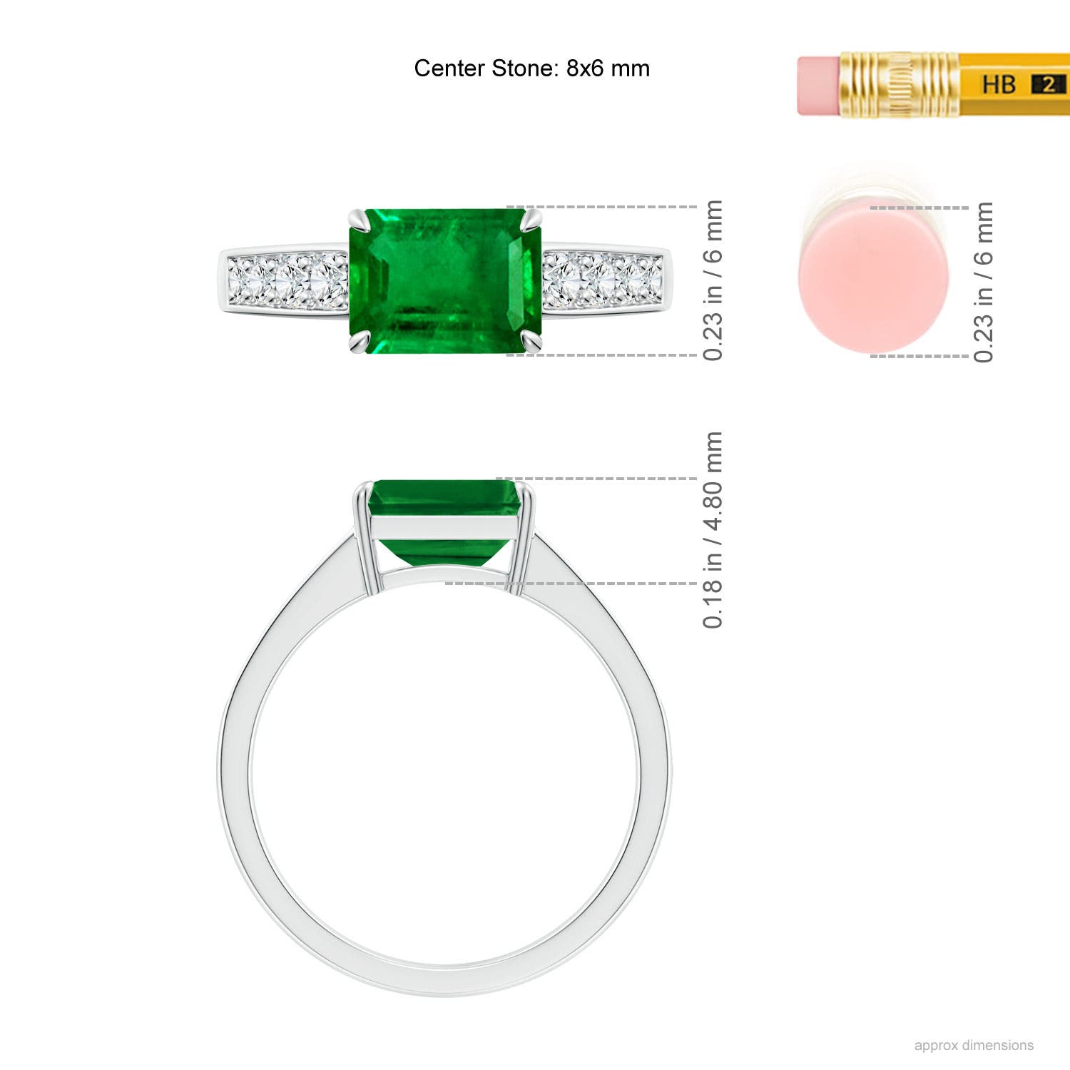 Premium - Lab-Grown Emerald / 1.82 CT / 14 KT White Gold