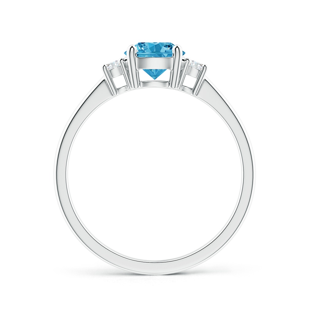6.2mm AAAA Prong-Set Round 3 Stone Fancy Intense Blue and White Diamond Ring in P950 Platinum - side 199