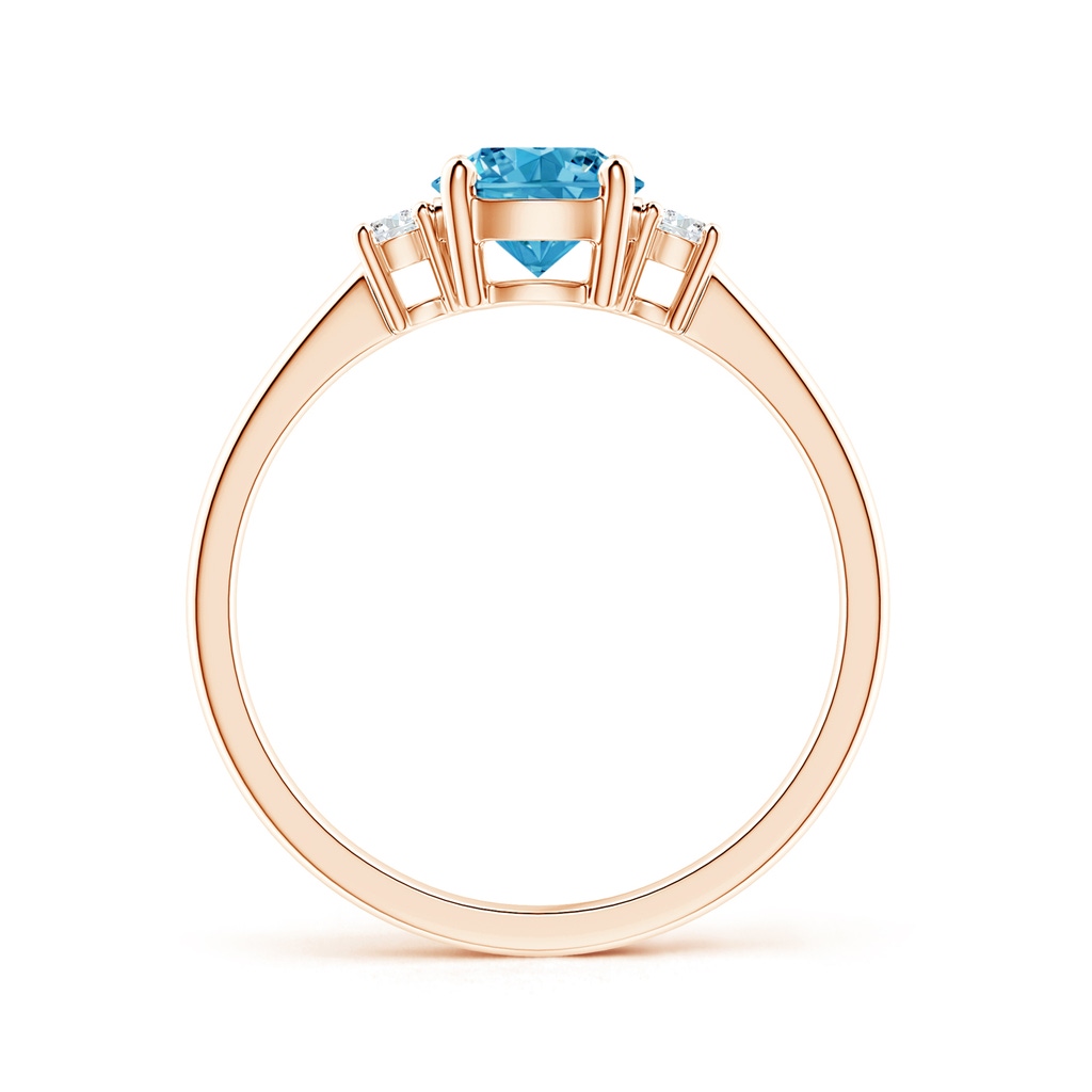 6.2mm AAAA Prong-Set Round 3 Stone Fancy Intense Blue and White Diamond Ring in Rose Gold - side 199
