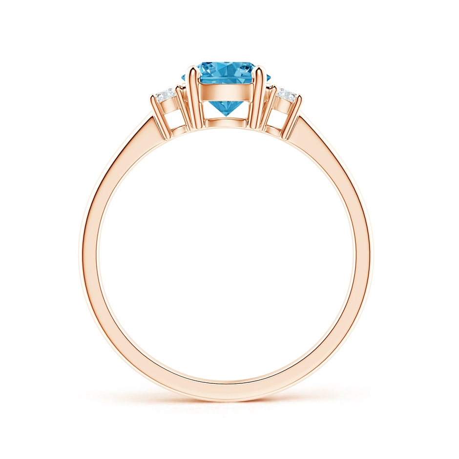 6.2mm AAAA Prong-Set Round 3 Stone Fancy Intense Blue and White Diamond Ring in Rose Gold side 199