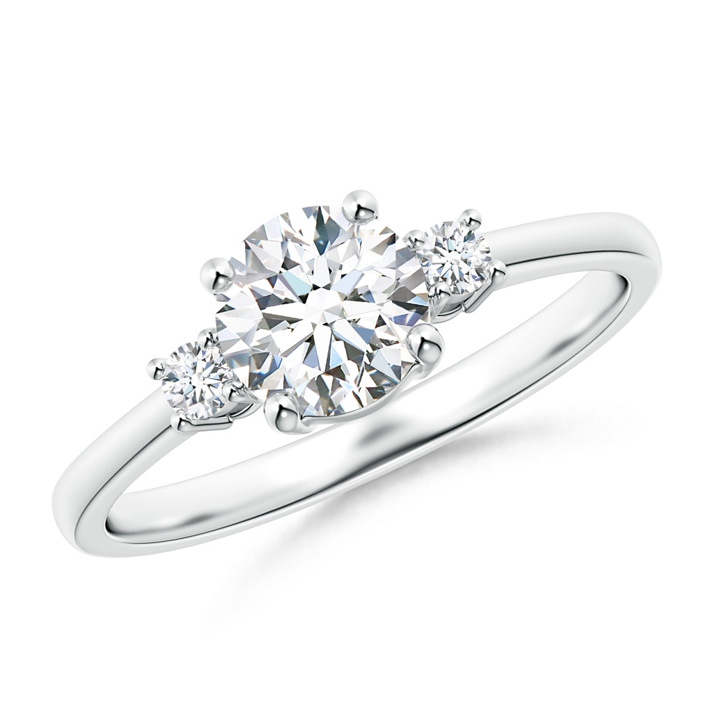 6.2mm GVS2 Prong-Set Round 3 Stone Diamond Ring in S999 Silver