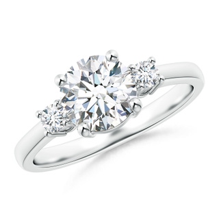 7.2mm GVS2 Prong-Set Round 3 Stone Diamond Ring in P950 Platinum