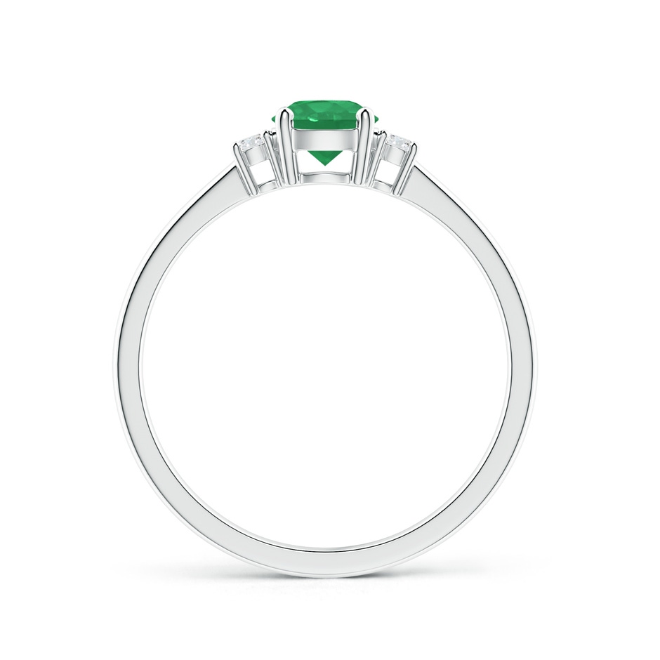 5mm A Prong-Set Round 3 Stone Emerald and Diamond Ring in P950 Platinum side 199