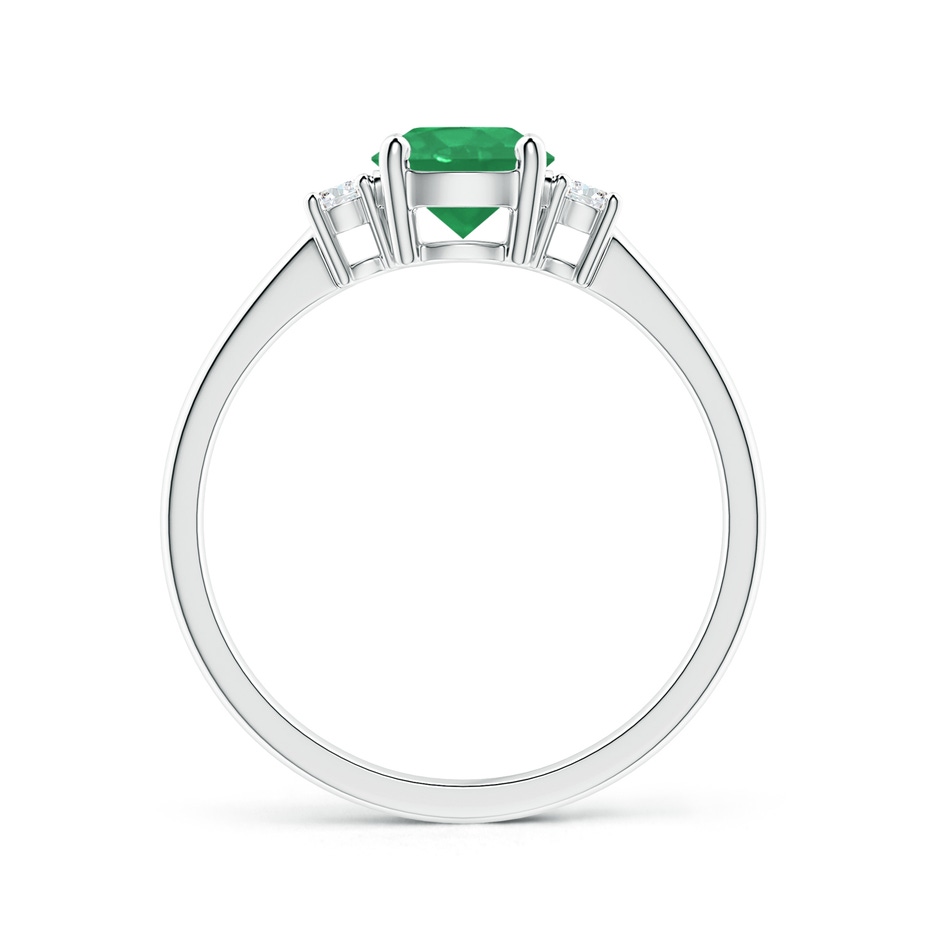 6mm A Prong-Set Round 3 Stone Emerald and Diamond Ring in P950 Platinum side 199