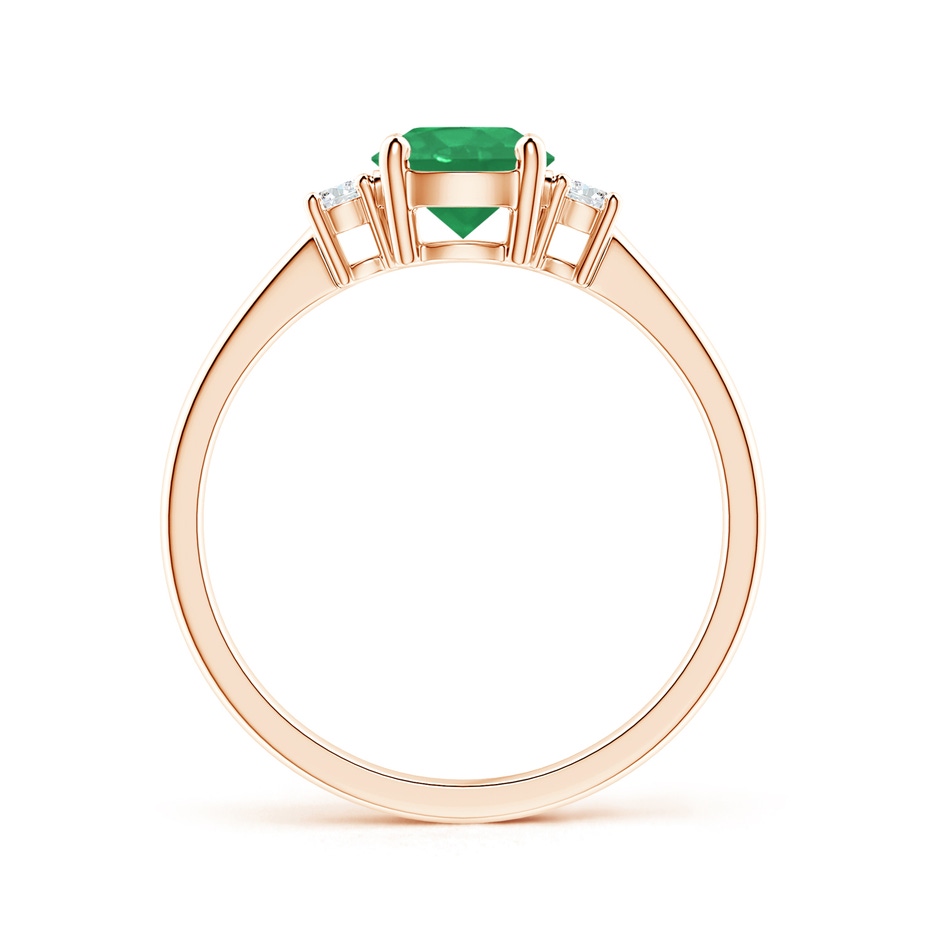 6mm A Prong-Set Round 3 Stone Emerald and Diamond Ring in Rose Gold side 199