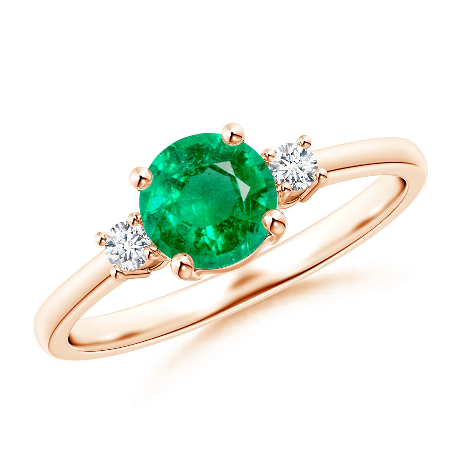 AAA - Emerald / 0.84 CT / 14 KT Rose Gold