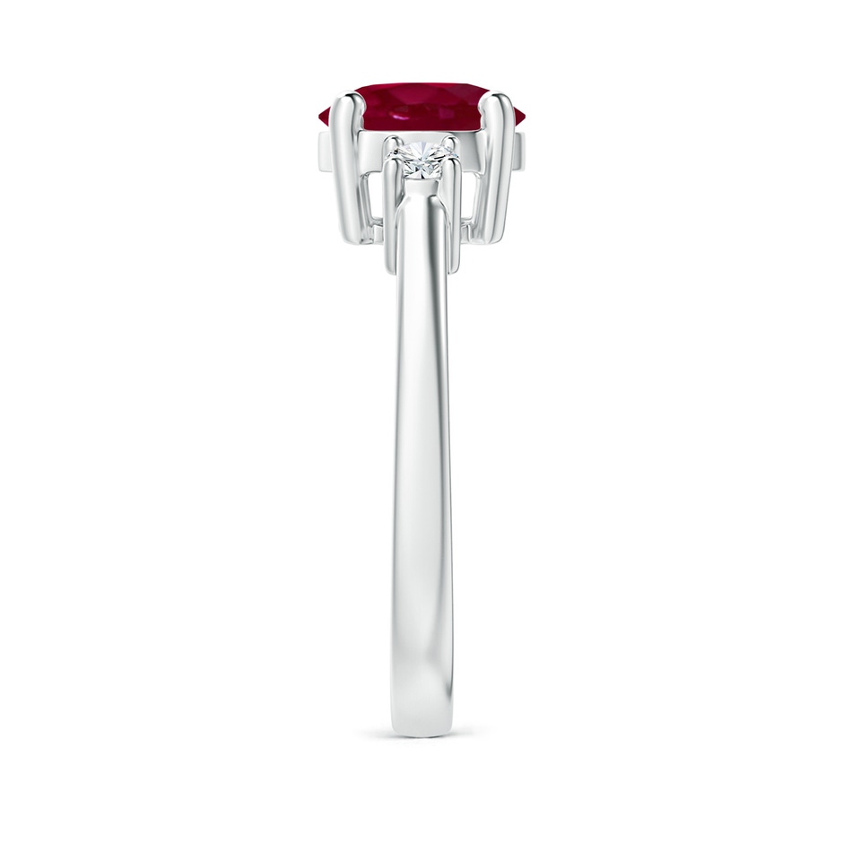 7mm A Prong-Set Round 3 Stone Ruby and Diamond Ring in White Gold side 299