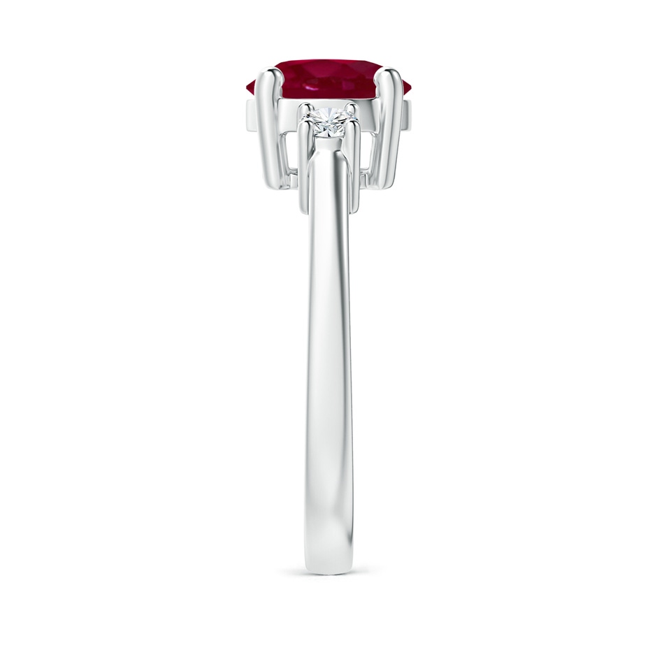 8mm A Prong-Set Round 3 Stone Ruby and Diamond Ring in White Gold side 299