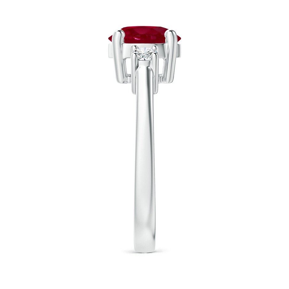 8mm AA Prong-Set Round 3 Stone Ruby and Diamond Ring in White Gold side 299