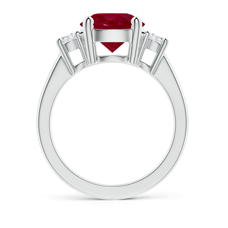 9mm AA Prong-Set Round 3 Stone Ruby and Diamond Ring in S999 Silver side 199