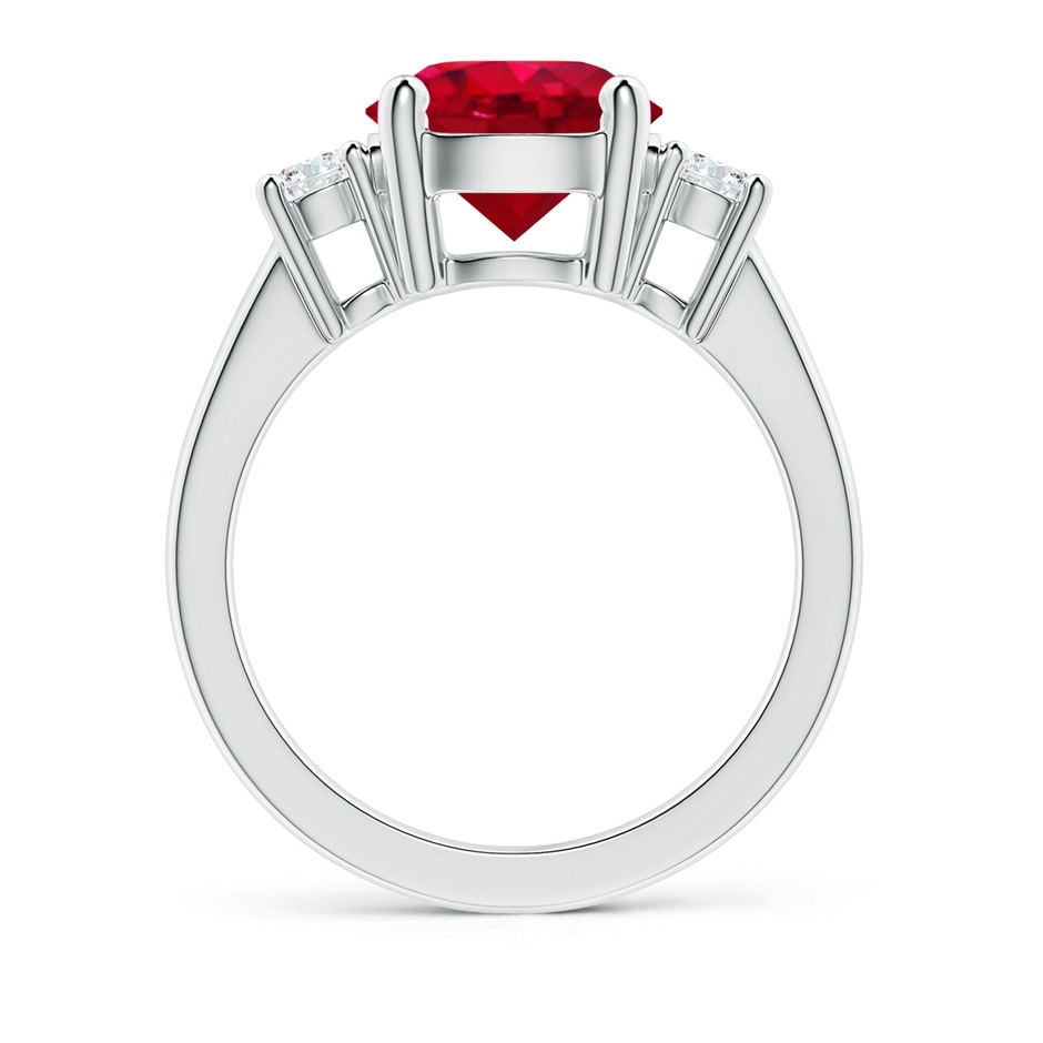 9mm AAA Prong-Set Round 3 Stone Ruby and Diamond Ring in S999 Silver side 199