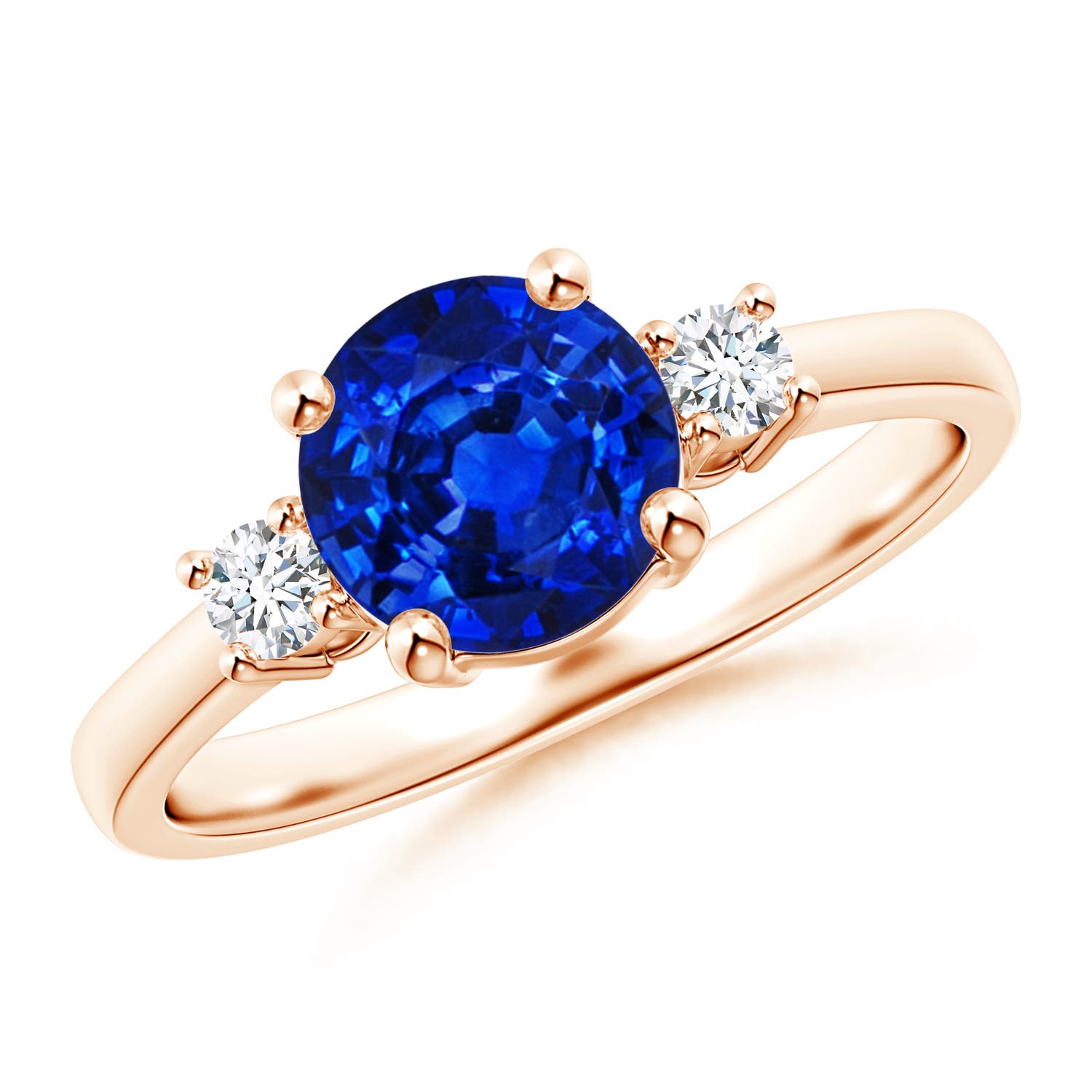 Rose Gold Lab Grown Blue Sapphire Rings