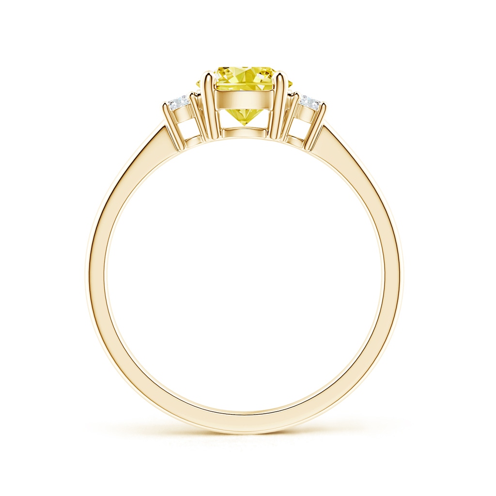 6.2mm AAAA Prong-Set Round 3 Stone Fancy Intense Yellow and White Diamond Ring in Yellow Gold - side 199