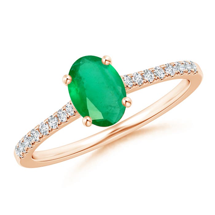 A - Emerald / 0.82 CT / 14 KT Rose Gold