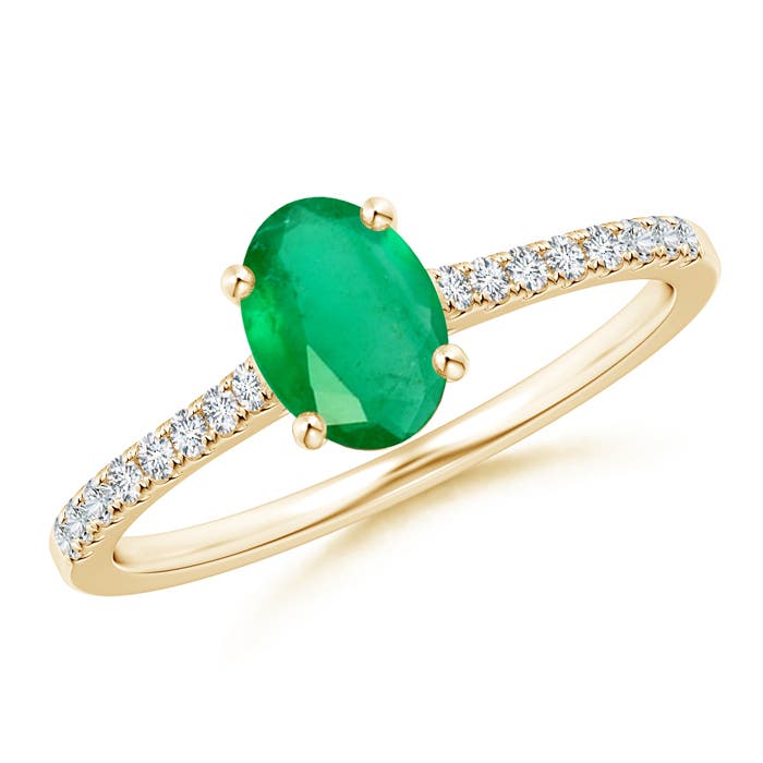 A - Emerald / 0.82 CT / 14 KT Yellow Gold