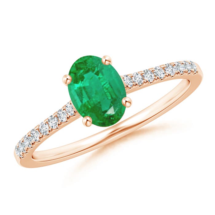 AA - Emerald / 0.82 CT / 14 KT Rose Gold