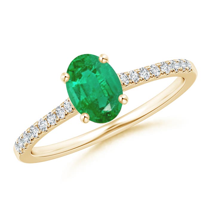 AA - Emerald / 0.82 CT / 14 KT Yellow Gold