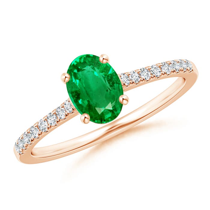 AAA - Emerald / 0.82 CT / 14 KT Rose Gold