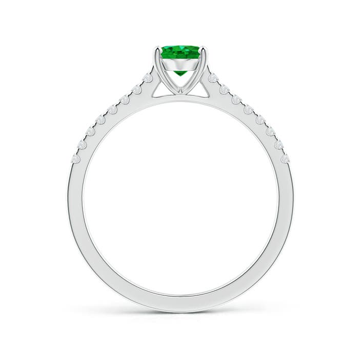 Premium - Lab-Grown Emerald / 0.82 CT / 14 KT White Gold