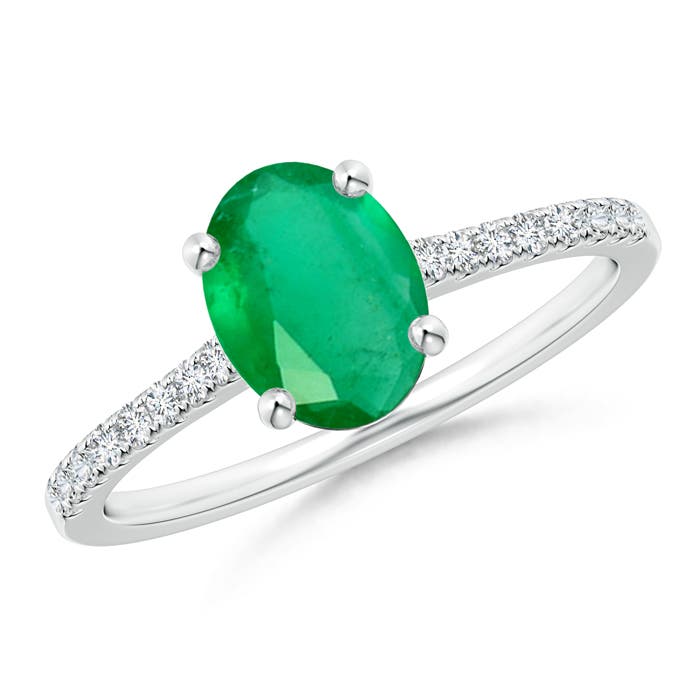 A - Emerald / 1.29 CT / 14 KT White Gold